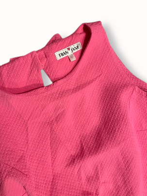 Rubynee Vintage y2k Fran Jane Short satin neon pink dress