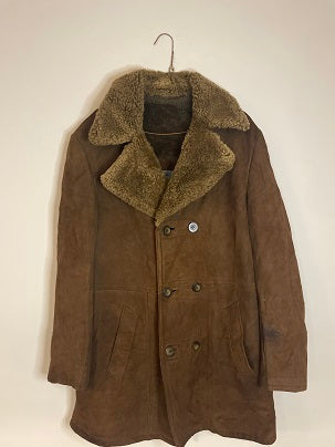 Rubynee VINTAGE Y2K VETRA MEN'S BROWN SUEDE LEATHER COAT SIZE UK 54