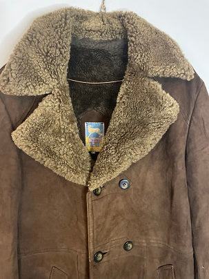 Rubynee VINTAGE Y2K VETRA MEN'S BROWN SUEDE LEATHER COAT SIZE UK 54