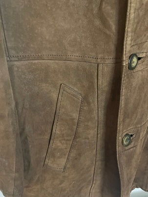 Rubynee VINTAGE Y2K VETRA MEN'S BROWN SUEDE LEATHER COAT SIZE UK 54