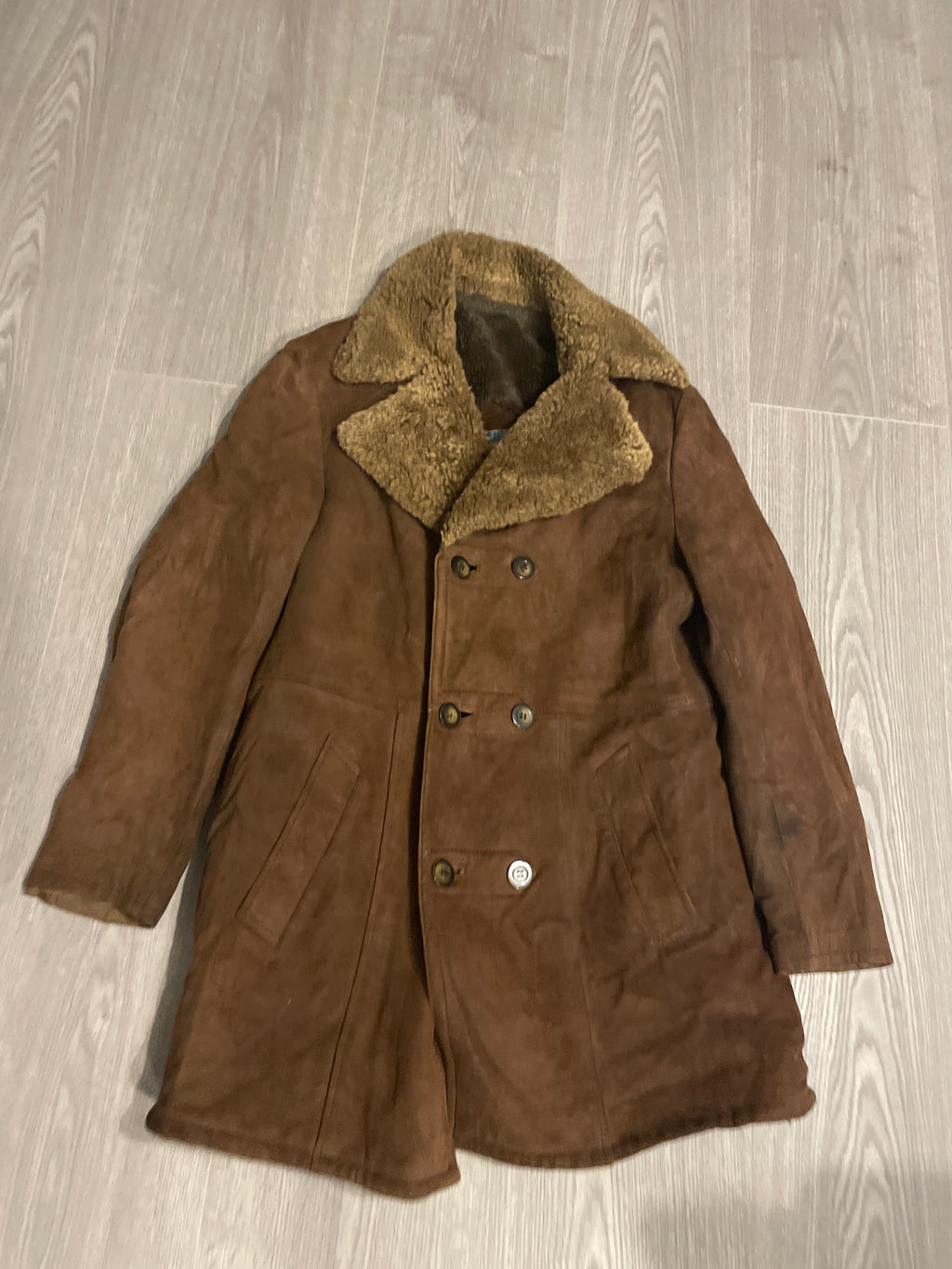 Rubynee VINTAGE Y2K VETRA MEN'S BROWN SUEDE LEATHER COAT SIZE UK 54