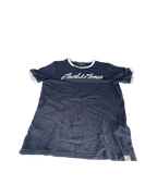 JACK & JONES MENS GRAPHIC T-SHIRT TOP LARGE NAVY BLUE COTTON L28 W19|SKU 5015