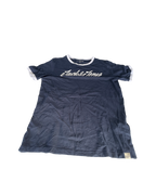 JACK & JONES MENS GRAPHIC T-SHIRT TOP LARGE NAVY BLUE COTTON L28 W19|SKU 5015