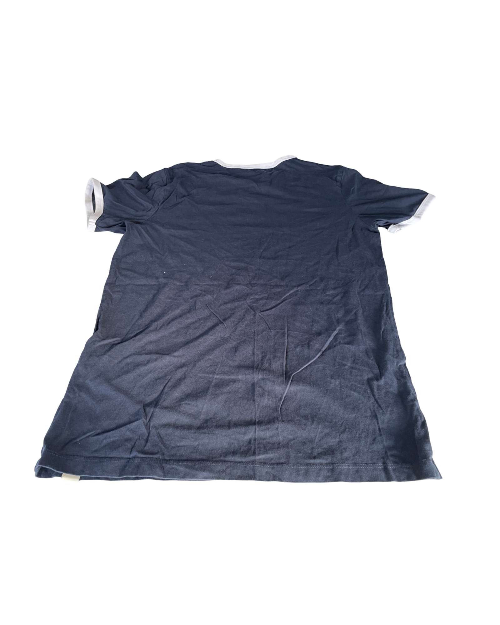 JACK & JONES MENS GRAPHIC T-SHIRT TOP LARGE NAVY BLUE COTTON L28 W19|SKU 5015