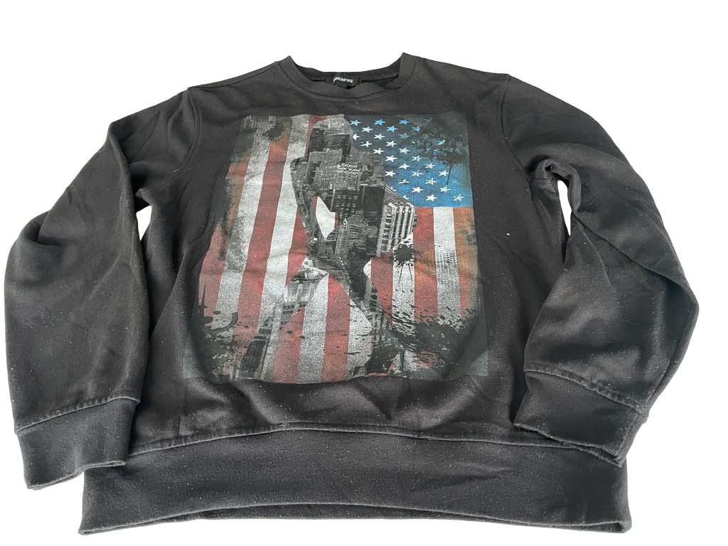 RING OF FIRE Men's Black Decembre Crew Neck French Terry Sweatshirt Top L TEDO L 27 W 21| SKU 5018