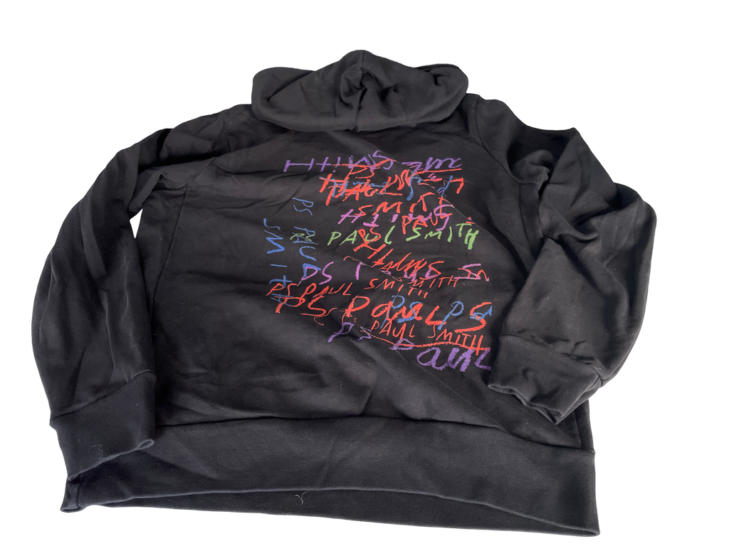 Paul Smith Graphic  black hoodie  in size  L 27 W 21