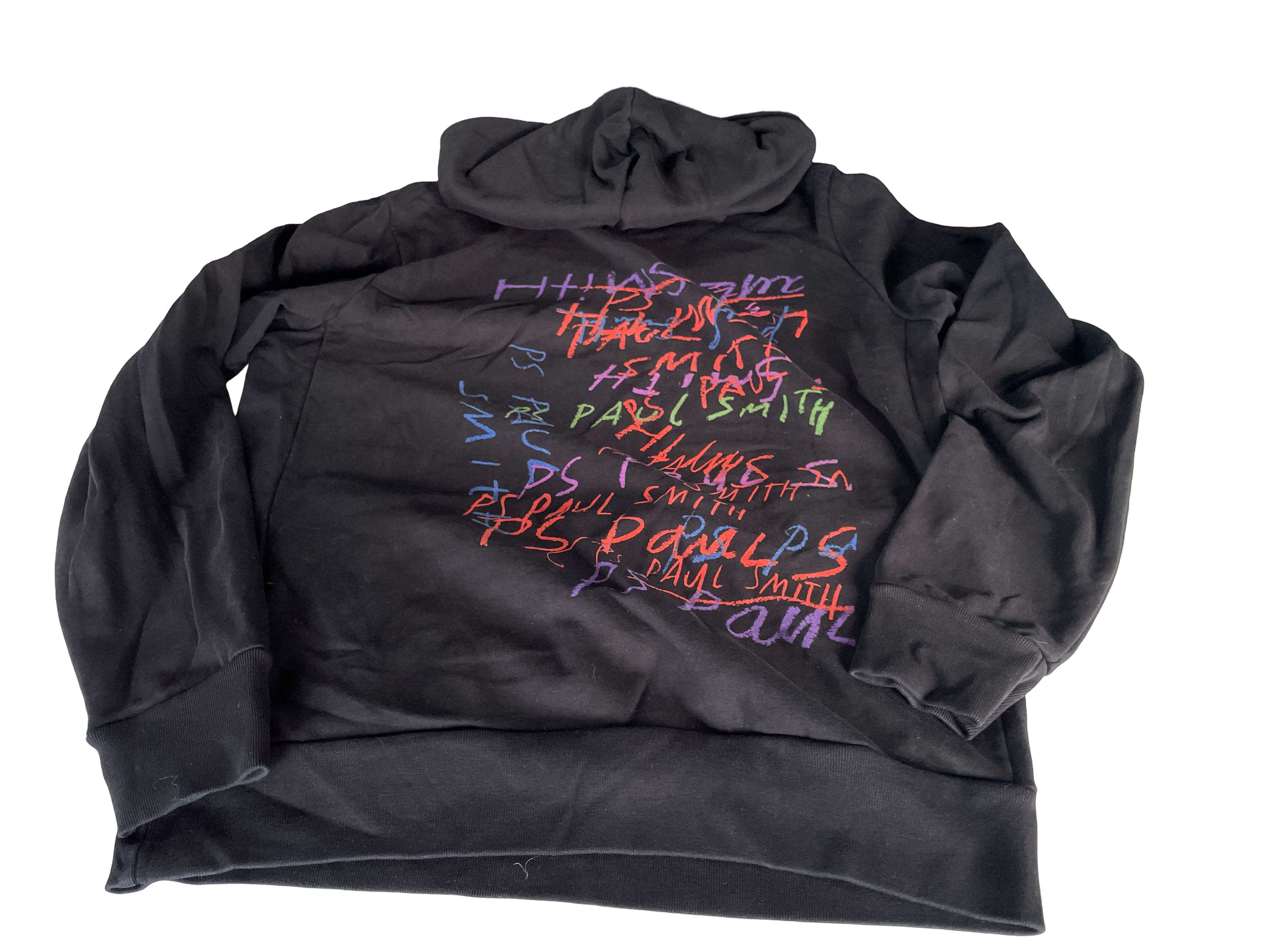 Paul Smith Graphic  black hoodie  in size  L 27 W 21