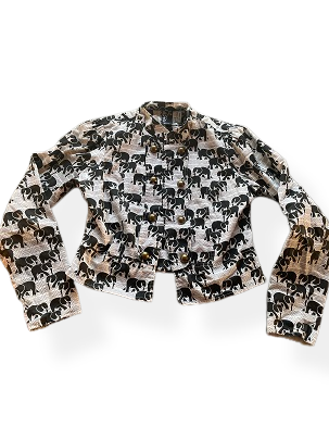 Rubynee Vintage y2k Shirt with all-over elephant pattern design size M