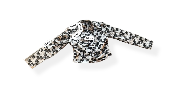 Rubynee Vintage y2k Shirt with all-over elephant pattern design size M