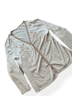 Rubynee Vintage y2k Vneck Patterned cream Sweatshirt