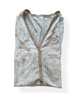 Rubynee Vintage y2k Vneck Patterned cream Sweatshirt