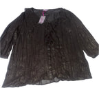 Vintage women Per una ruffle shinny casual brown blouse UK 14|L26 W18|SKU 6513