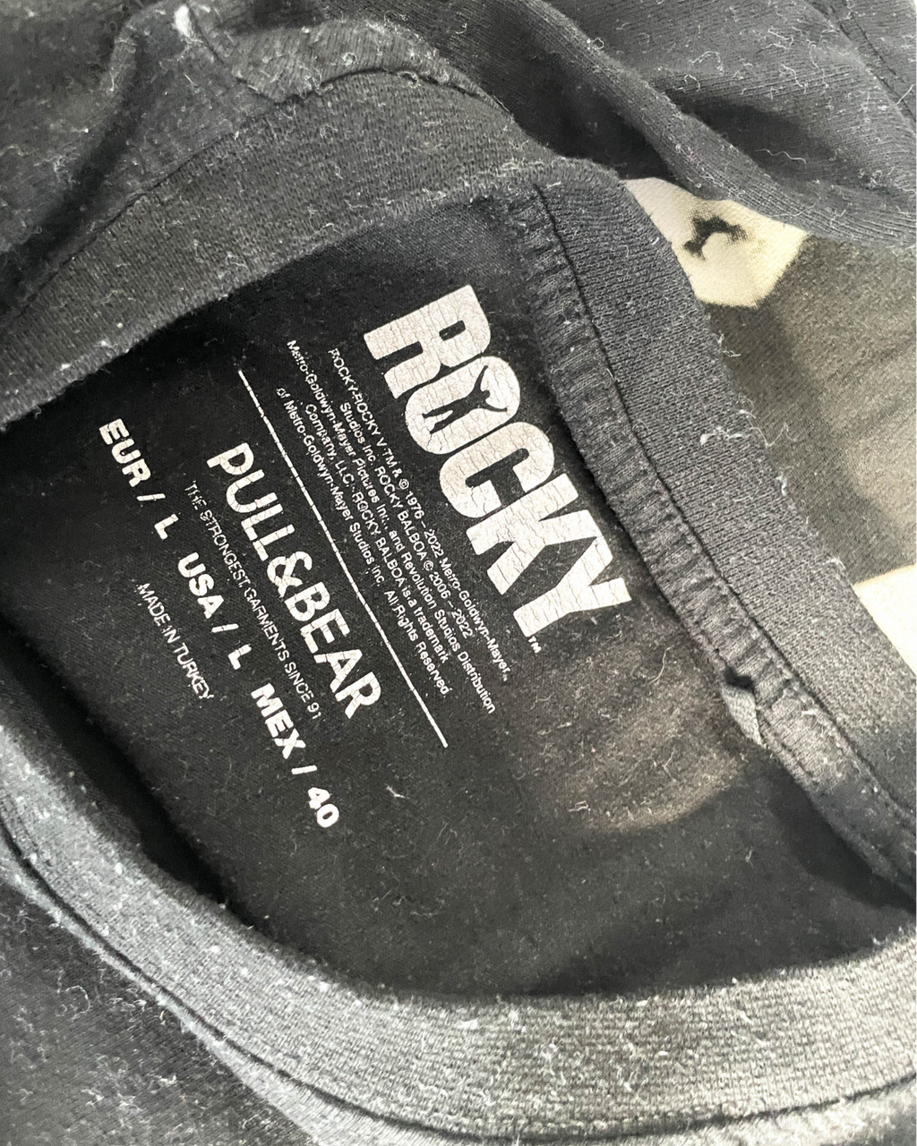 Vintage Bershka Black Rocky 2006 Men's L Shirt.|SKU 5031