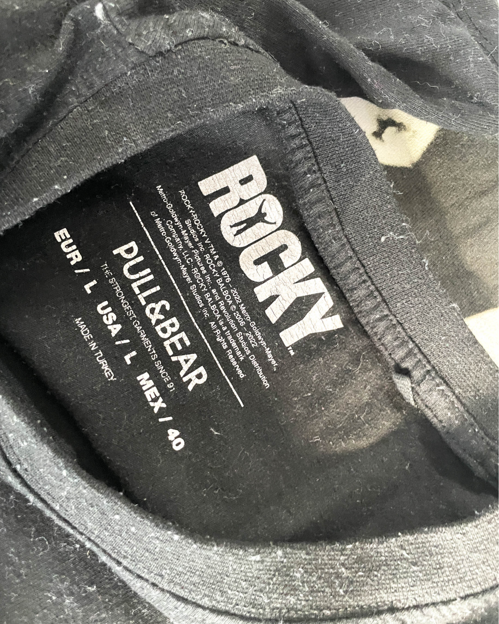 Vintage Bershka Black Rocky 2006 Men's L Shirt.|SKU 5031