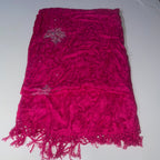 Vintage women pink cashmere silver studded scarf|L80 W28|SKU 6516