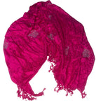 Vintage women pink cashmere silver studded scarf|L80 W28|SKU 6516