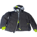 Vintage Kids 10yrs Decathlon grey padded waterproof full zip ski hooded jacket|L25 W18|SKU 6517