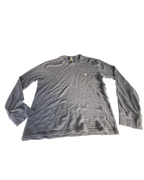Vintage Polo Ralph Lauren Men's Grey and White T-Shirt. In size medium|SKU 5034