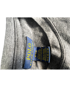 Vintage Polo Ralph Lauren Men's Grey and White T-Shirt. In size medium|SKU 5034