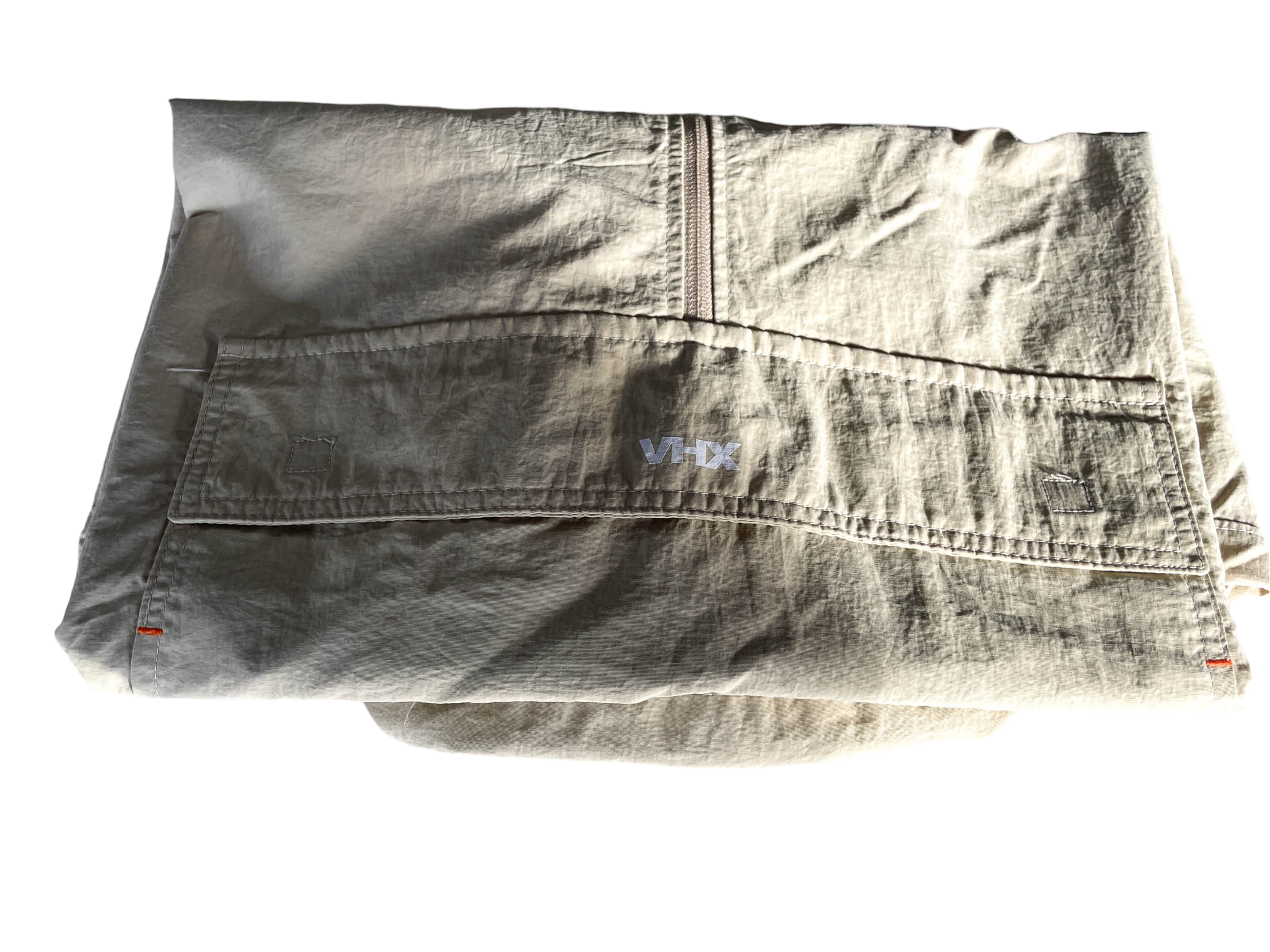 Vintage  VHK Overshirt Light Jacket. In a versatile cream color and size large, this short-sleeve parka jacket |SKU 5037