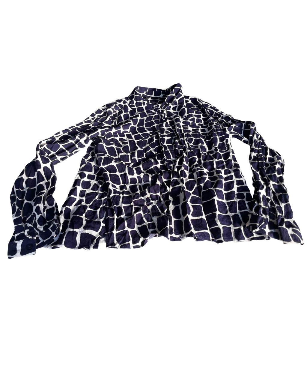 Woman’s Vintage Purple Giraffe Print Shirt.|SKU 5039