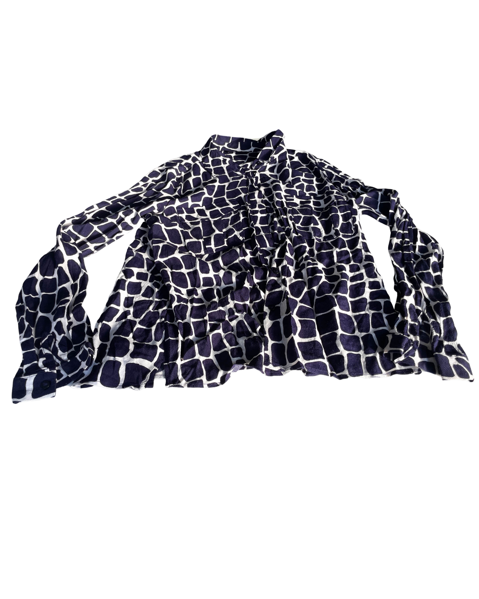 Woman’s Vintage Purple Giraffe Print Shirt.|SKU 5039