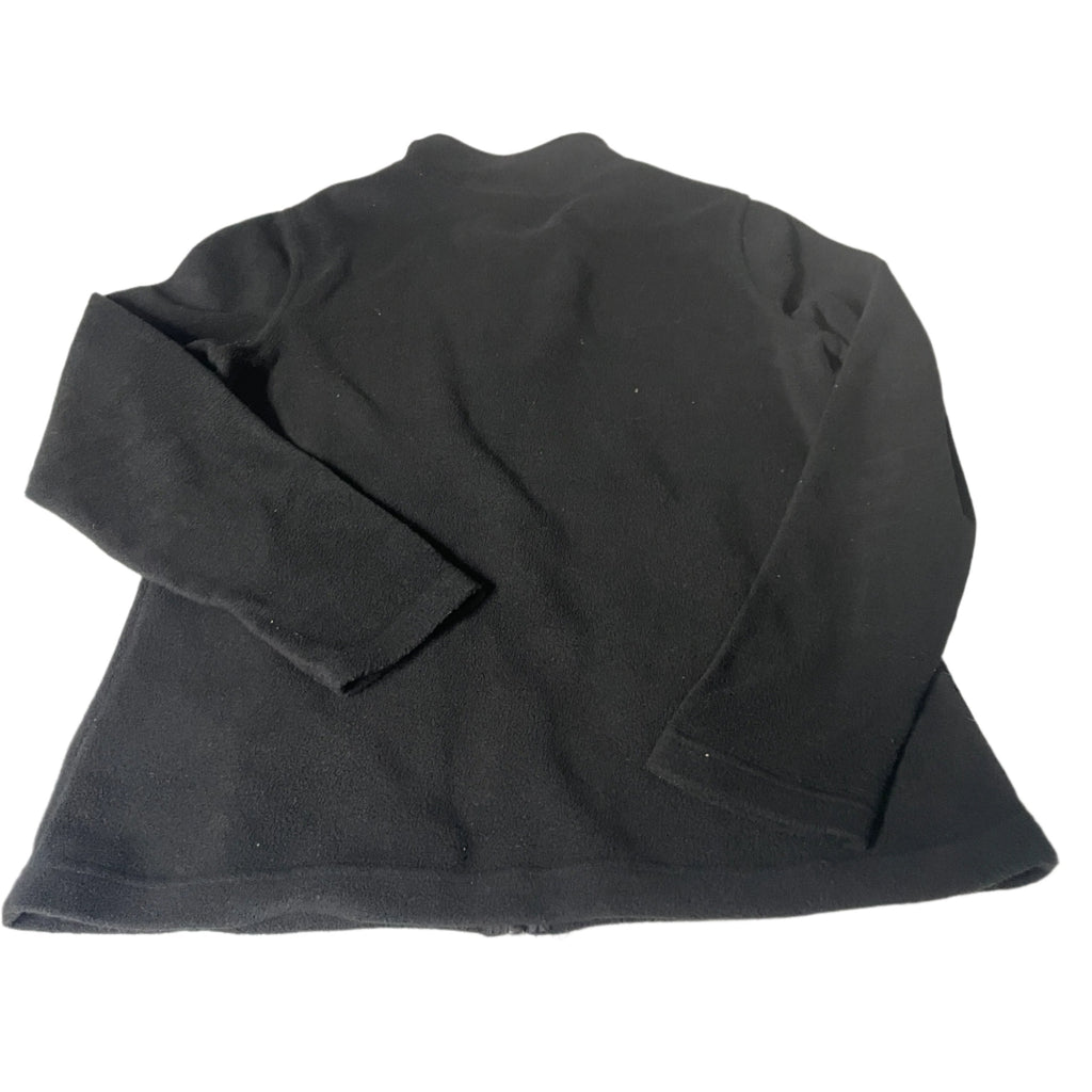 Vintage women black fleece full zip high neck sweater in M|L27 W19|SKU 6528