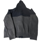 Vintage men XV king Ireland grey navy knitted colourblock full zip hoodie in M|L27 W21|SKU 6529
