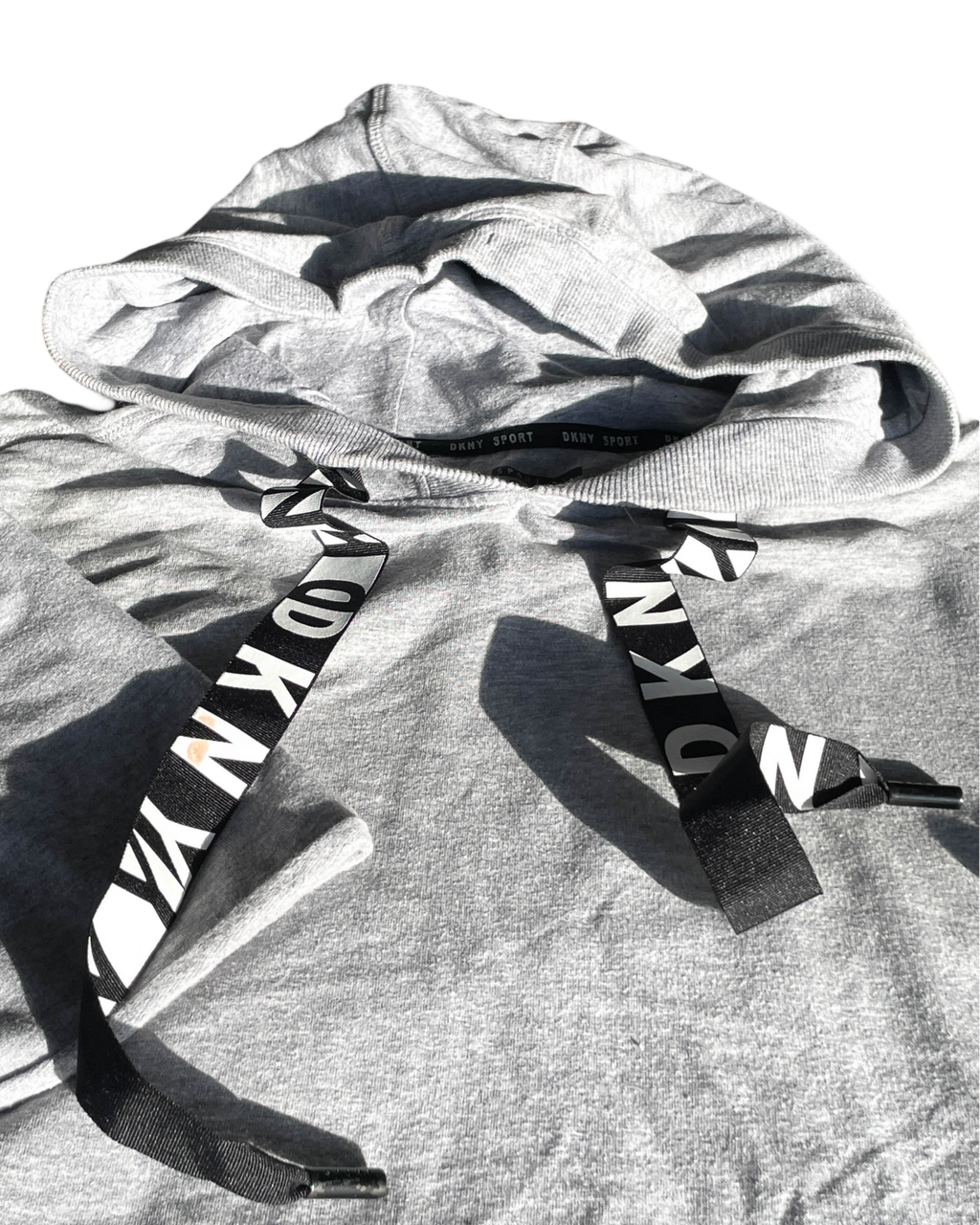 Vintage  Woman’s DKNY Drawstring Sports Logo Hoodie T-Shirt Sweatshirt. |SKU 5042