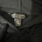 Vintage men black Banana Republic drawstring rayon hoodie in M|L25 W20|SKU 6530
