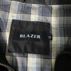 Vintage men Blazer navy shell reversible full zip bomber jacket in 4XL|L35 W29|SKU 6532