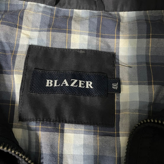 Vintage men Blazer navy shell reversible full zip bomber jacket in 4XL|L35 W29|SKU 6532