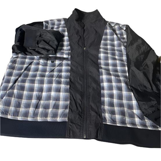 Vintage men Blazer navy shell reversible full zip bomber jacket in 4XL|L35 W29|SKU 6532