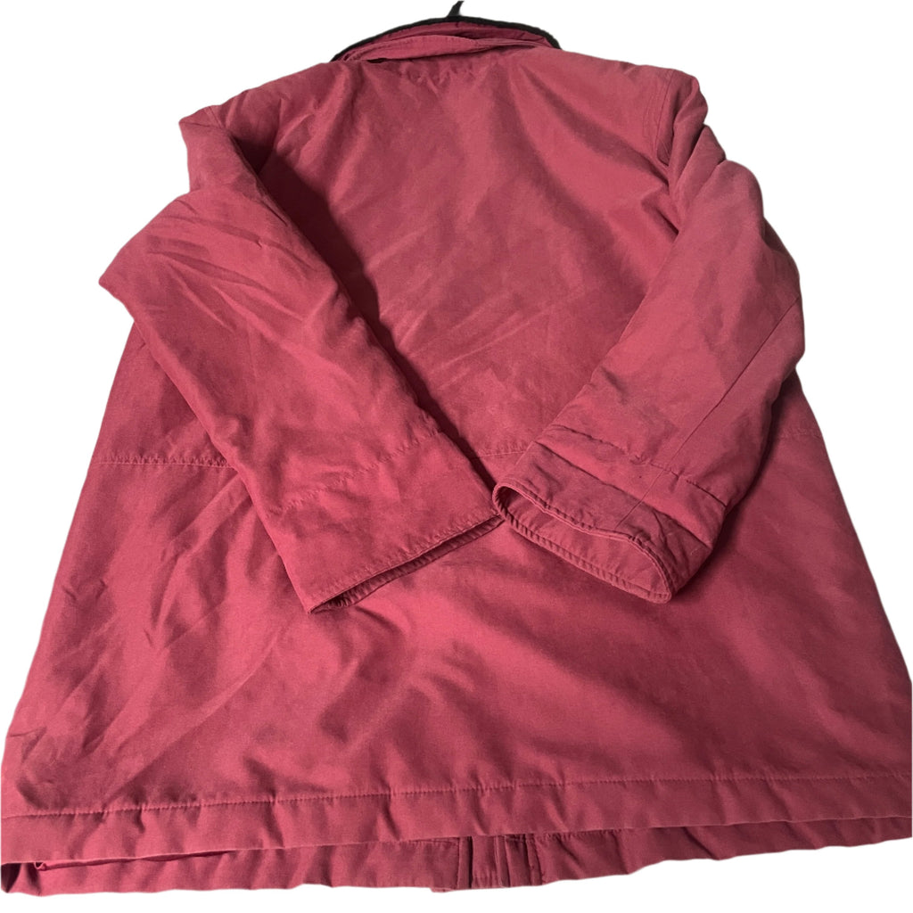 Vintage women  winter wine full zip fur collar trench coat UK12/14|L33 W22|SKU 6533