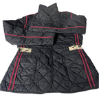 Vintage Gap Women's VTG Quilted Jacket Black Button Front Drawstring in S|SKU 6535