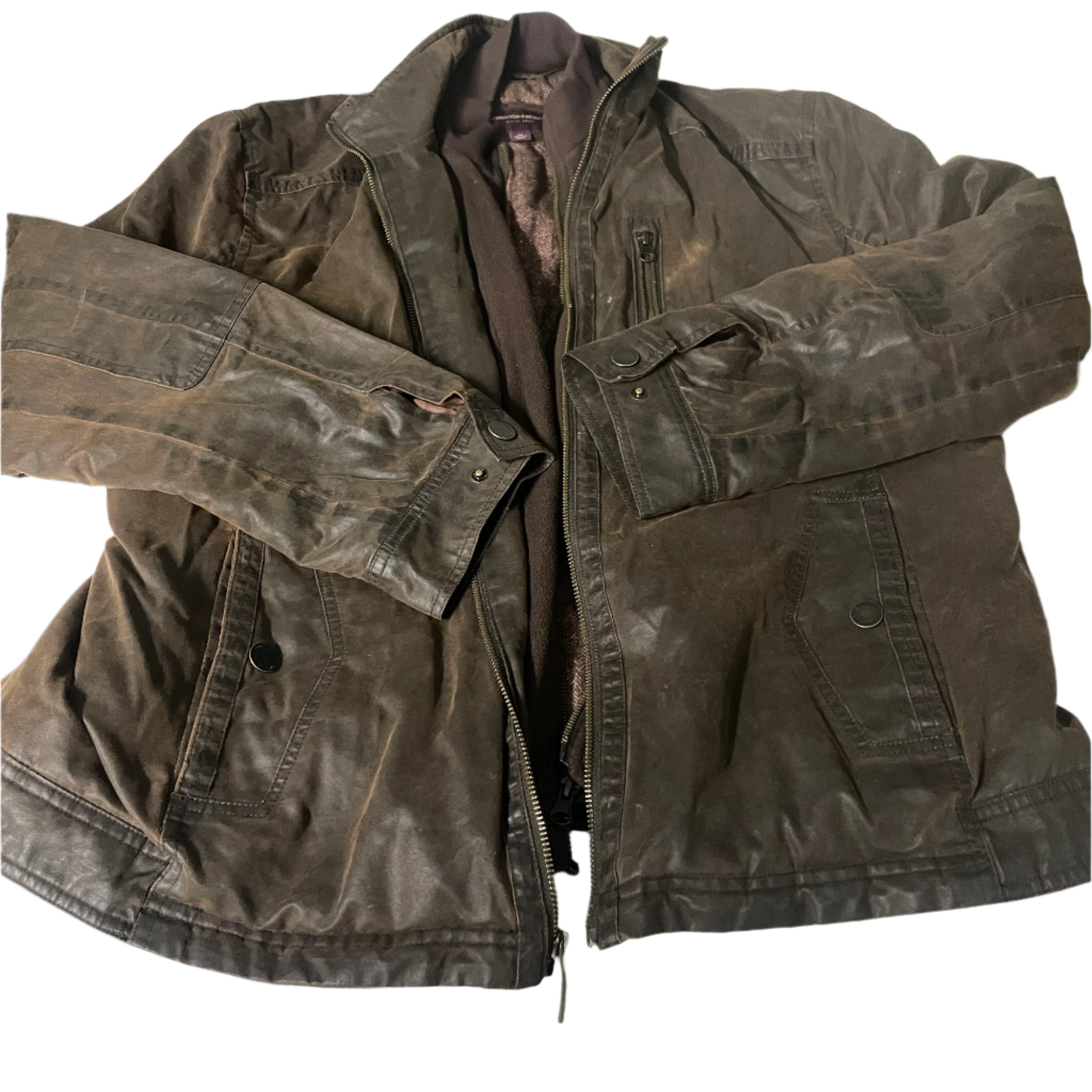 Vintage men's Johnston & Murphy brown leather biker jacket in XL|L33 W23|SKU 6537