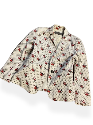 Rubynee Vintage y2k Zara white floral blazer 