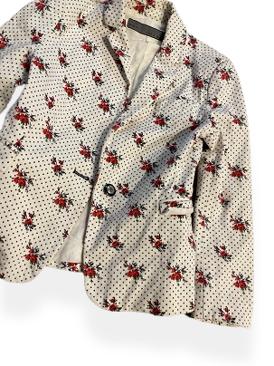 Rubynee Vintage y2k Zara white floral blazer 