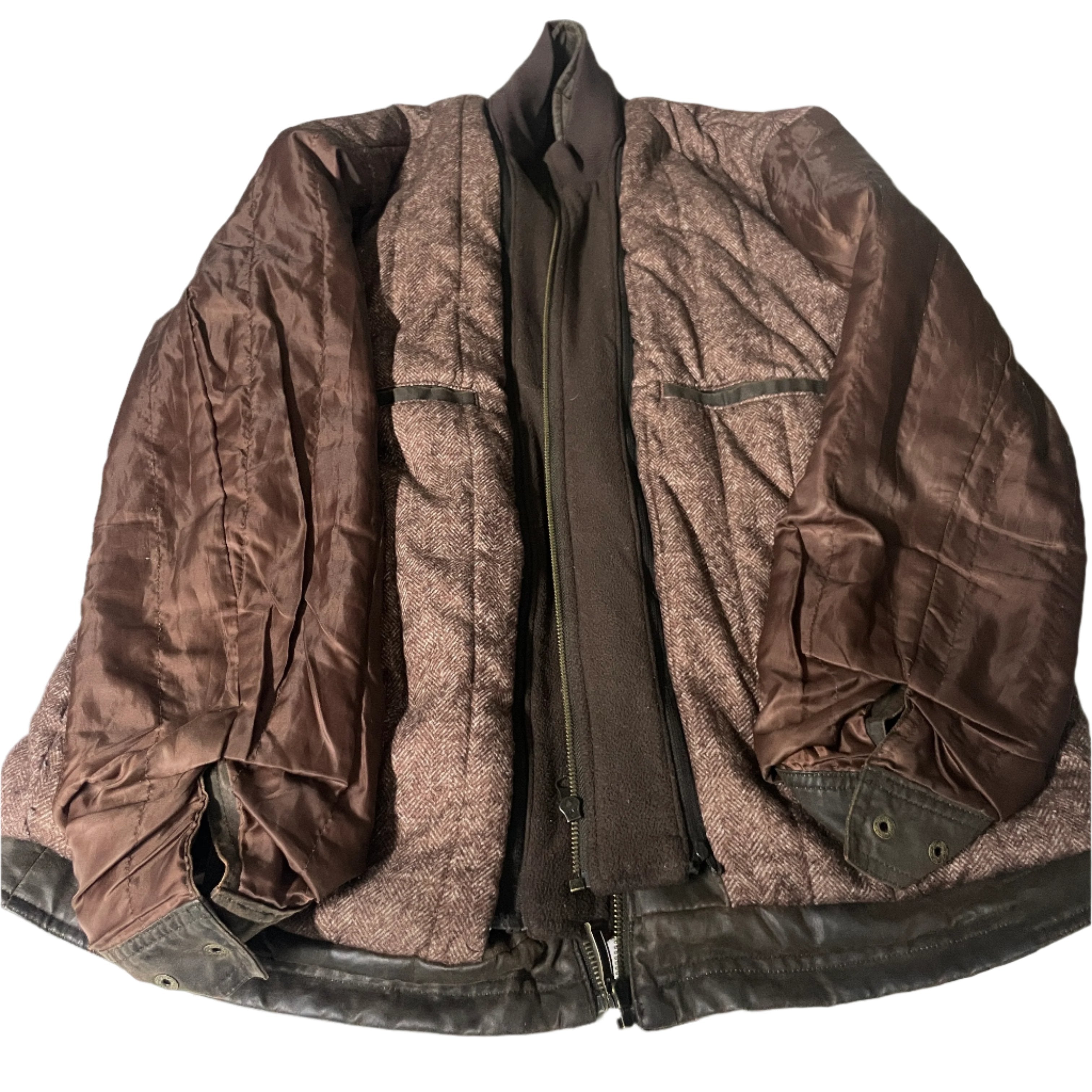 Vintage men's Johnston & Murphy brown leather biker jacket in XL|L33 W23|SKU 6537