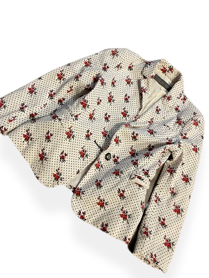 Rubynee Vintage y2k Zara white floral blazer 