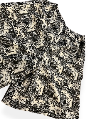 Rubynee Vintage y2k black & white floral pattern short