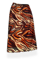 Rubynee Vintage y2k Bershka Mesh print pencil brown skirt