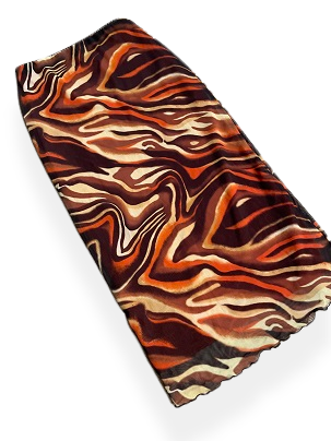 Rubynee Vintage y2k Bershka Mesh print pencil brown skirt