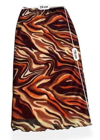 Rubynee Vintage y2k Bershka Mesh print pencil brown skirt