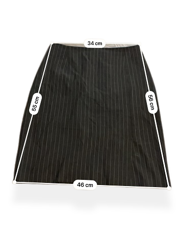 Rubynee Vintage Wool Worth womens black stripe skirt
