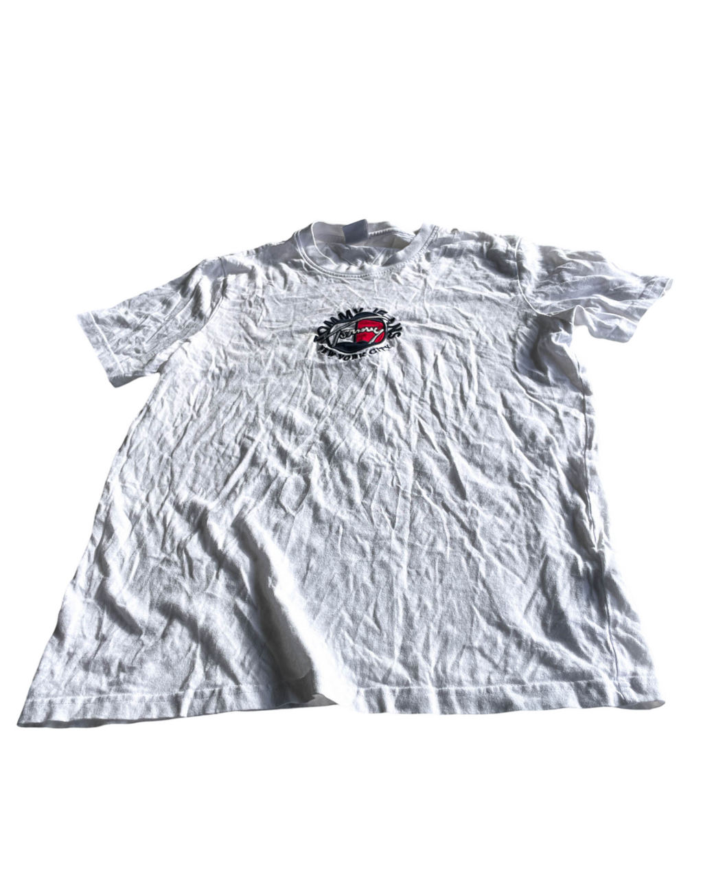 VTG Tommy Jeans Timeless Signature White Logo T-Shirt. In size medium