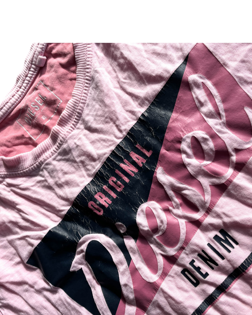 Vintage Pink Diesel Graphic T-Shirt. In size XL  |SKU 5057