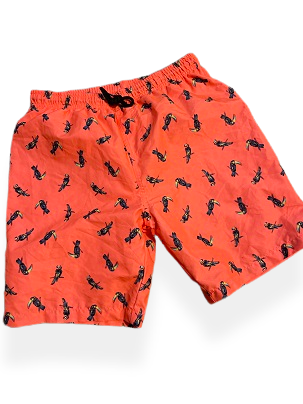 Rubynee Vintage y2k All over print mens orange swim short