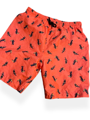 Rubynee Vintage y2k All over print mens orange swim short