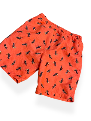 Rubynee Vintage y2k All over print mens orange swim short